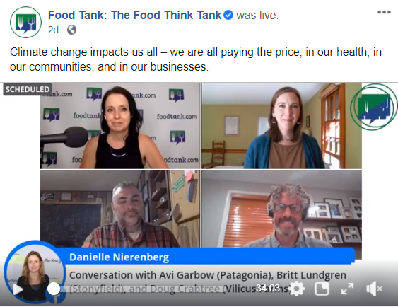 Screen of an online meeting with four people