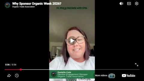 [VIDEO] Why Sponsor Organic Week 2026? A Message from Danielle Cote thumbnail