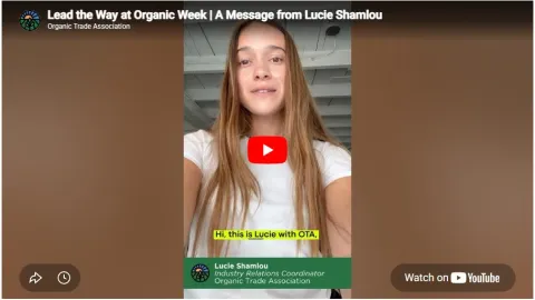 [VIDEO] Lead the Way at Organic Week | A Message from Lucie Shamlou thumbnail